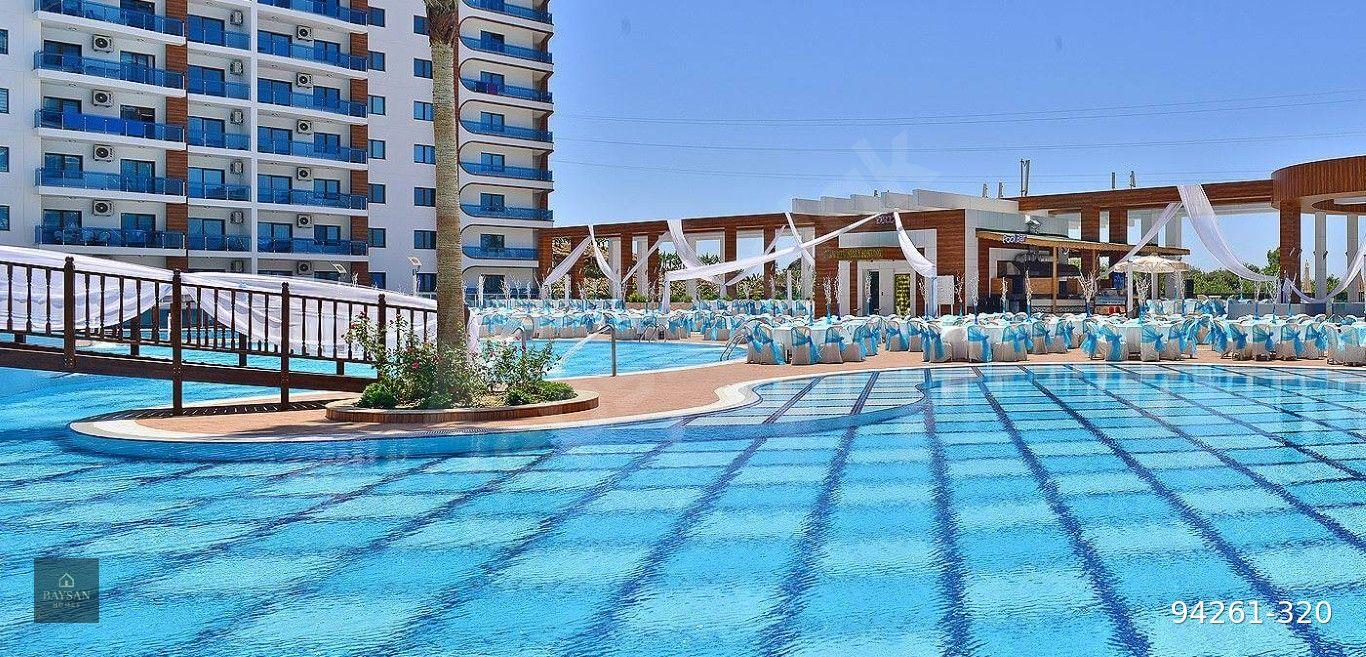 ALANYA AZURA APRK SİTESİ YÜKSEK KAT EŞYALI DENİZ MANZARALI