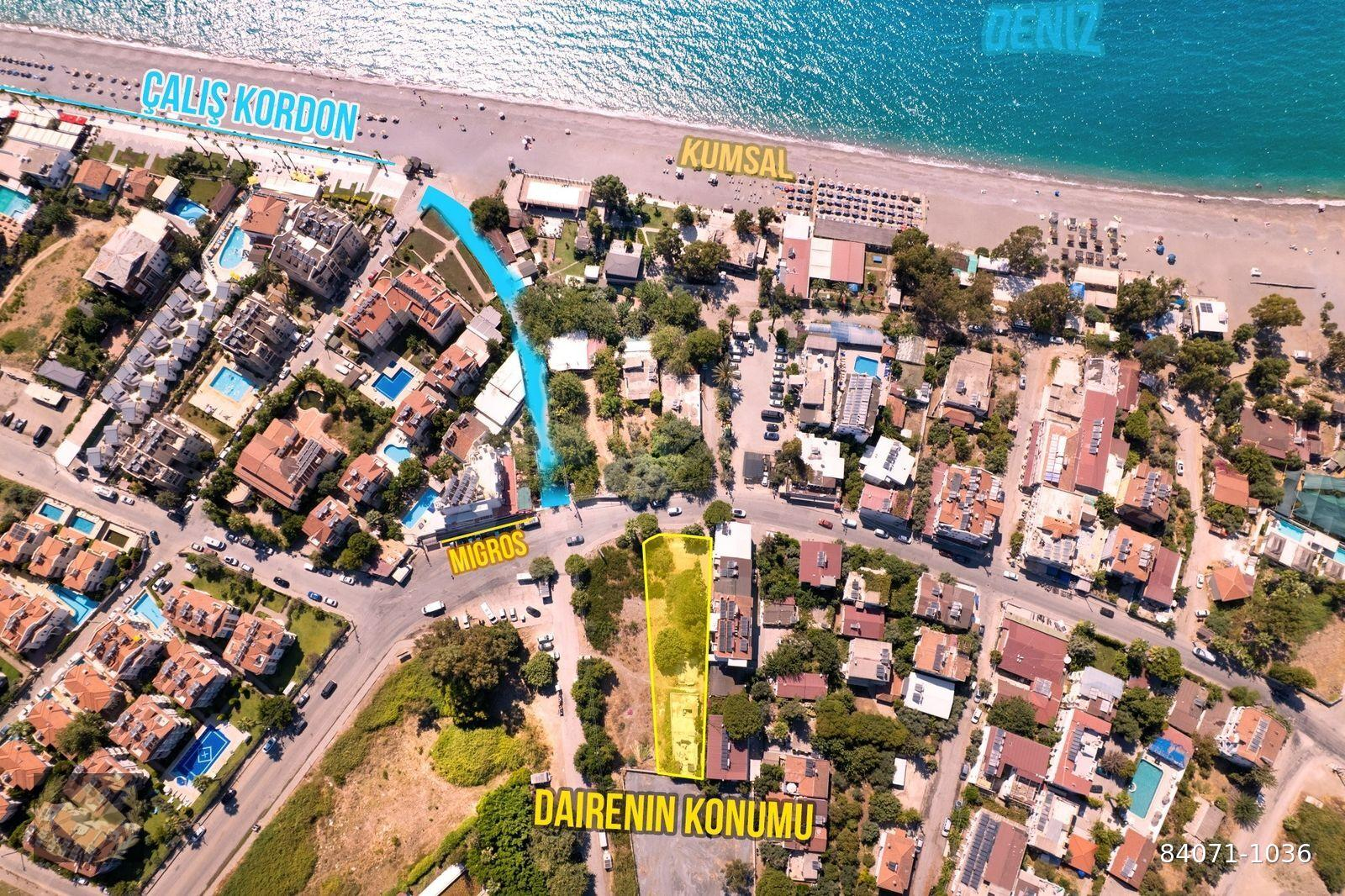 [Çalış Kordon] Plaja Çıkan Cadde Üz. Müstakil Girişli 1+1 Daire