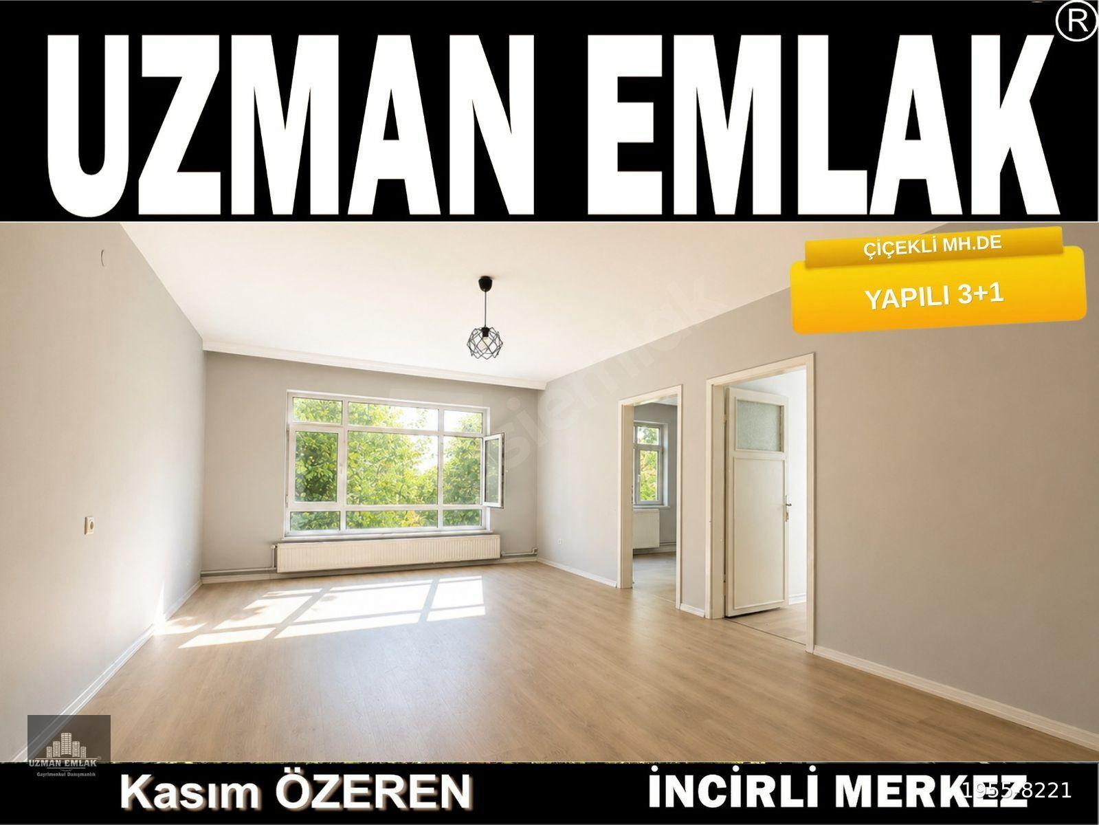 UZMAN EMLAK OFİSİNDEN ÇİÇEKLİ MH.YUNUS EMRE CAD.YAKINI KATTA YAPILI 3+1 DAİRE