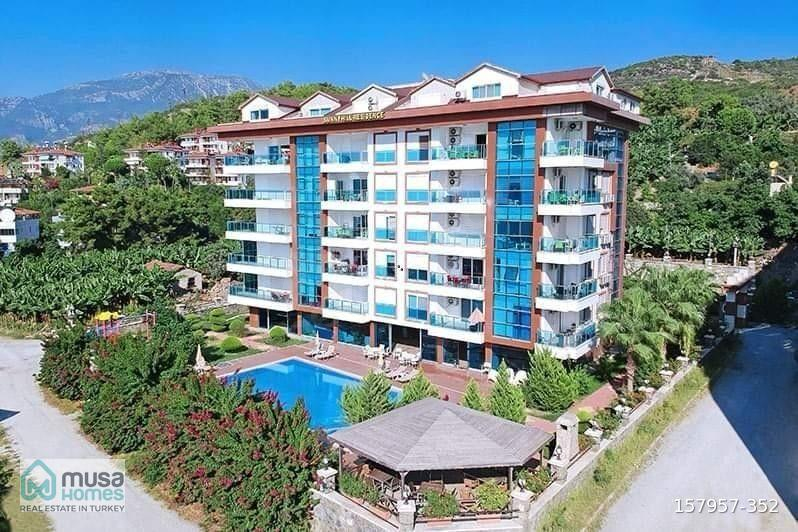 Kargıcak’ta denize 150 m, eşyalı, deniz manzaralı 1+1 satılık daire, havuzlu site fırsatı!