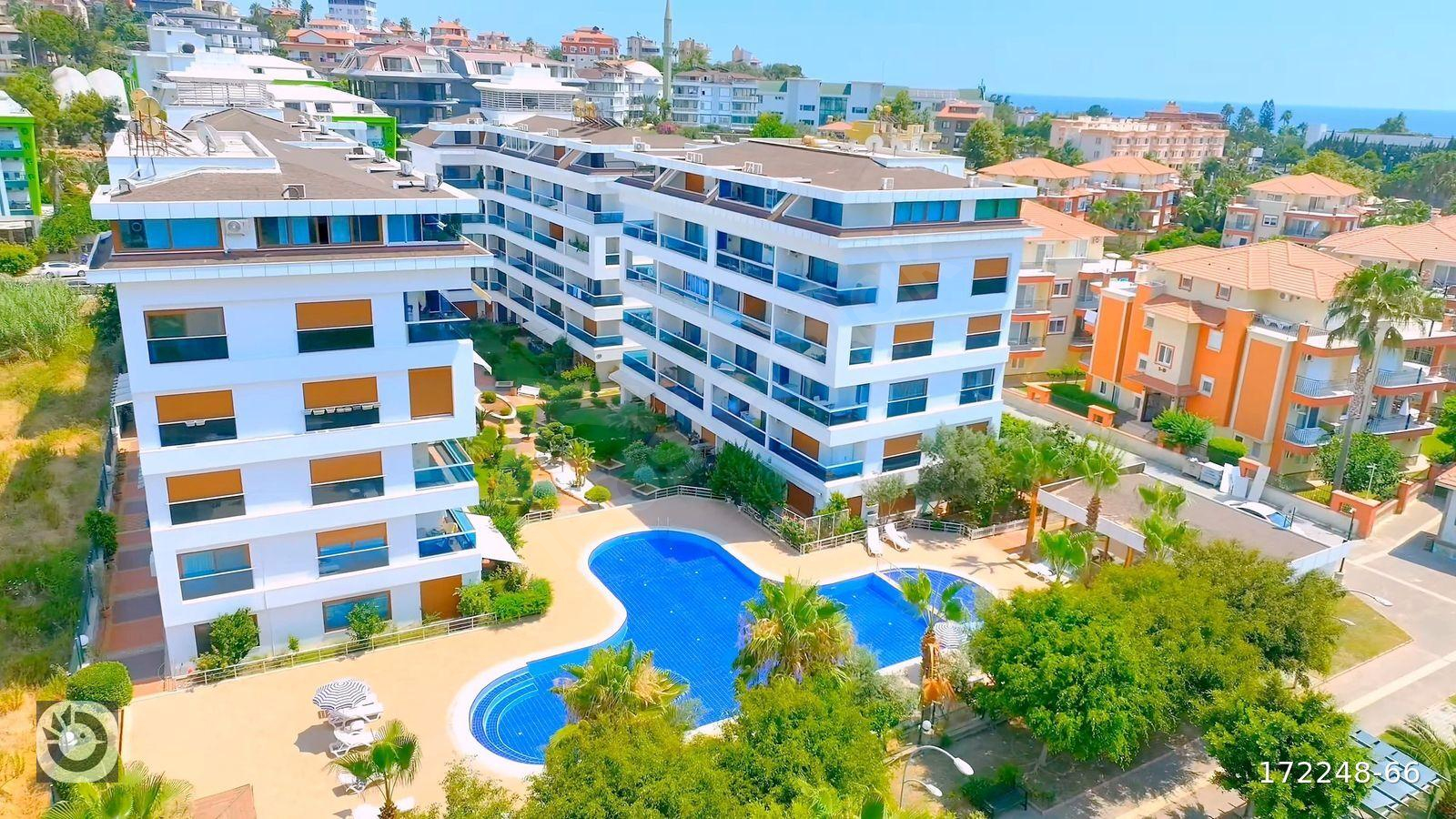 ALANYA KESTEL'DE DENİZE 200 M HAVUZLU SİTEDE EŞYALI 2+1 BAHÇE DUBLEKSİ