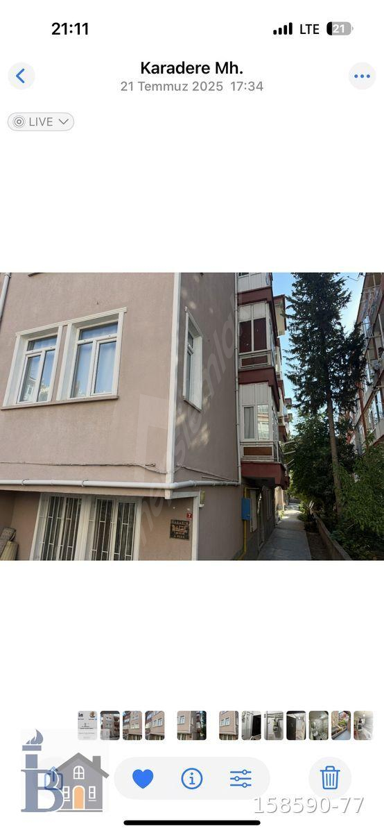 Kiralık 2 + 1 eşyalı geniş daire MM Migros karşısı