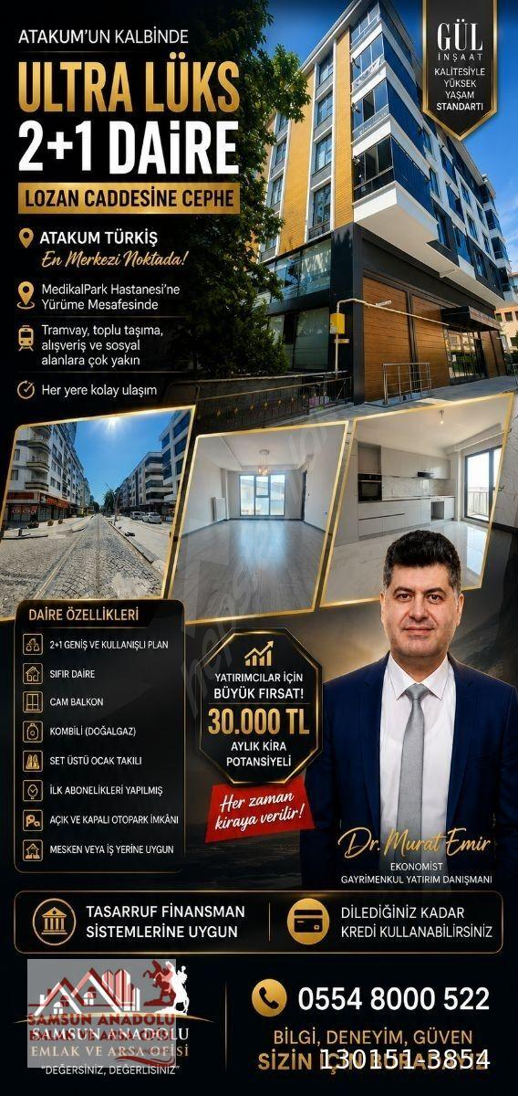 ATAKUM LOZAN CADDE MEDİKALPARK HASTANE 2+1 SATILIK SIFIR DAİRE