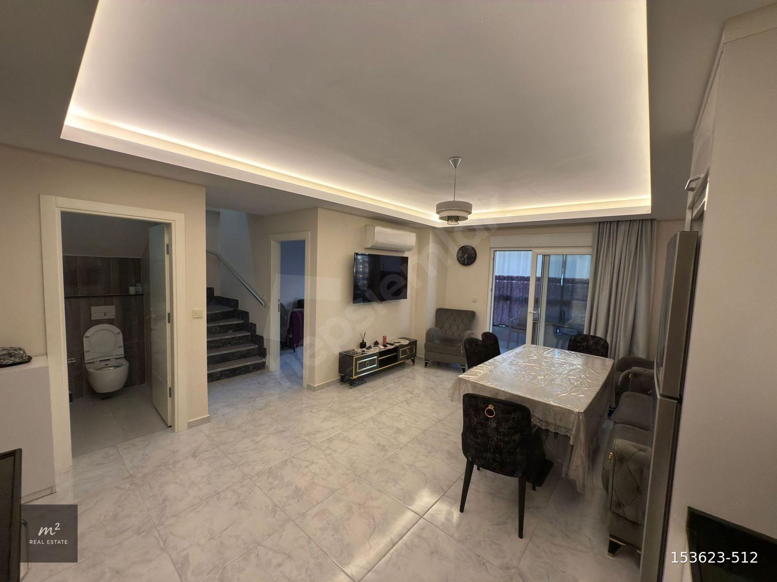 MAHMUTLARDA DENİZE 350 METRE 3+1 DUBLEKS FULL EŞYALI HAVUZLU