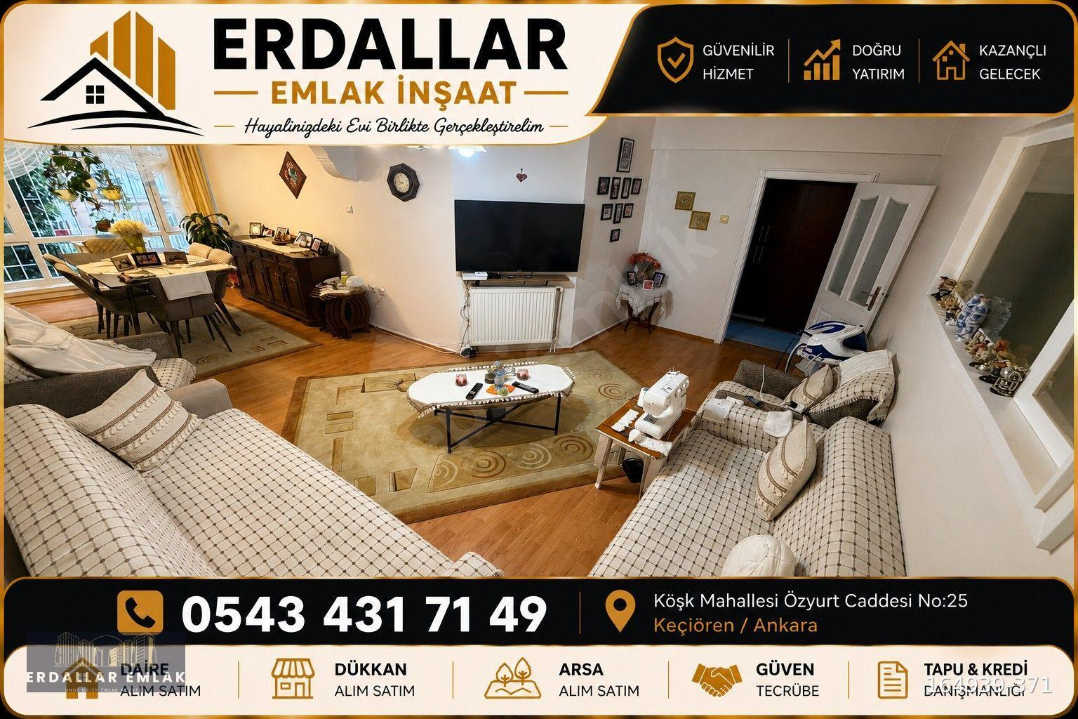 Keçiören Tepebaşı Mahallesi Bayrak Sokak'ta Cadde Paraleli Bağımsız Yapılı Geniş 2+L Salon Satılık