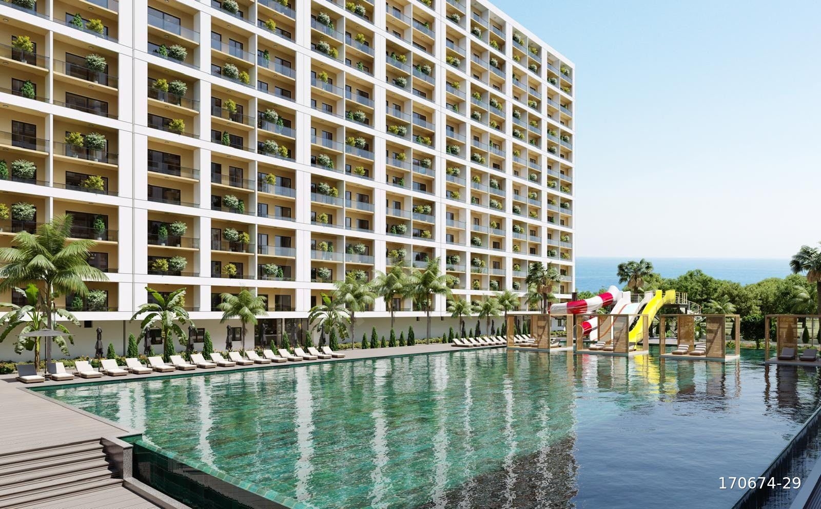 Erdemli ultra lüks geniş peyzaj satılık 1+1 56 m2