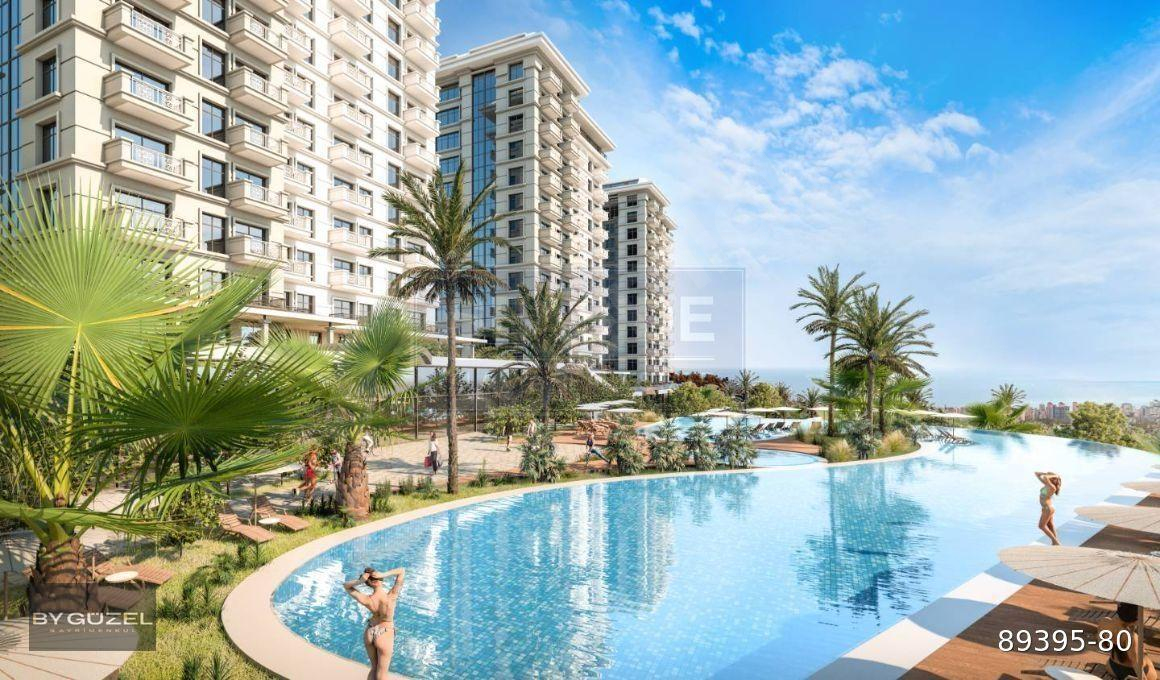 ALANYA MAHMUTLAR EXODUS RESORT 1+1 SATILIK FULL DENİZ KALE MAZAR