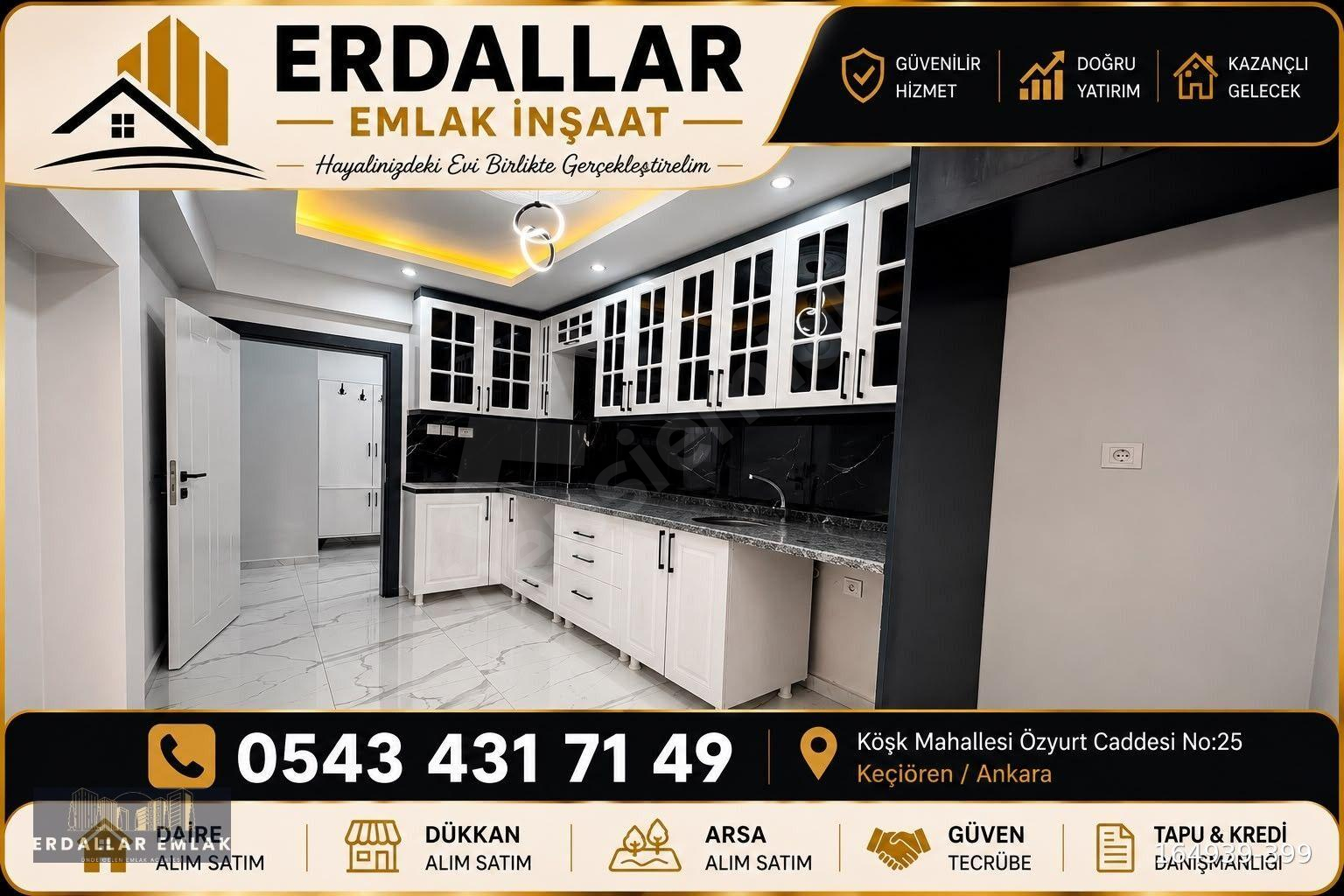 Keçiören Pınarbaşı Mahallesi Osmanlı Pazarı Arkası Giriş Kat Ön Cephe Balkonlu Yapılı Satılık Daire