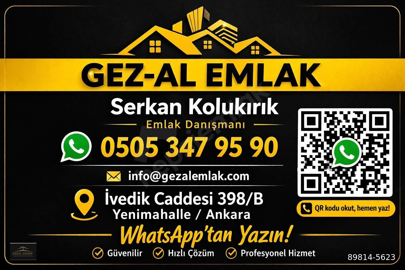 GEZ-AL EMLAK'DAN YEŞİLEVLER'DE-FUL YAPILI ÖN CEPHE 3+1 DAİRE