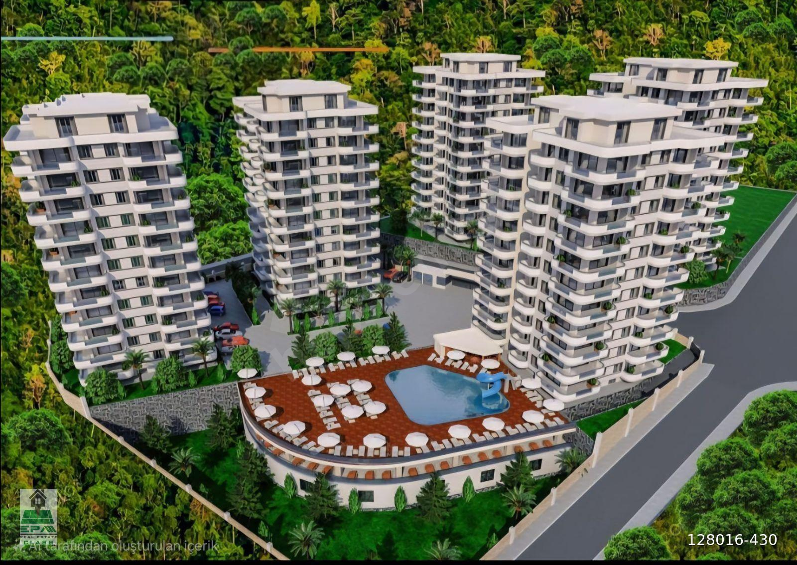 ALANYA MAHMUTLARDA SİTE İÇERİSİNDE DENİZ MANZARALI SATILIK DAİRE