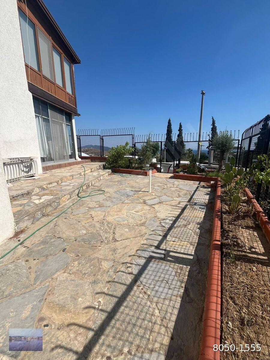 Bodrum Bitez gündünümü mevkide Deniz manzaralı 2+1 Bahçe katı Daire