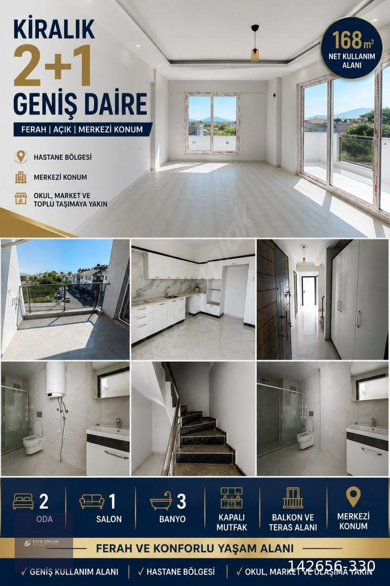 DALAMAN'DA KİRALIK 2+1 ÇATI DUBLEKS DAİRE