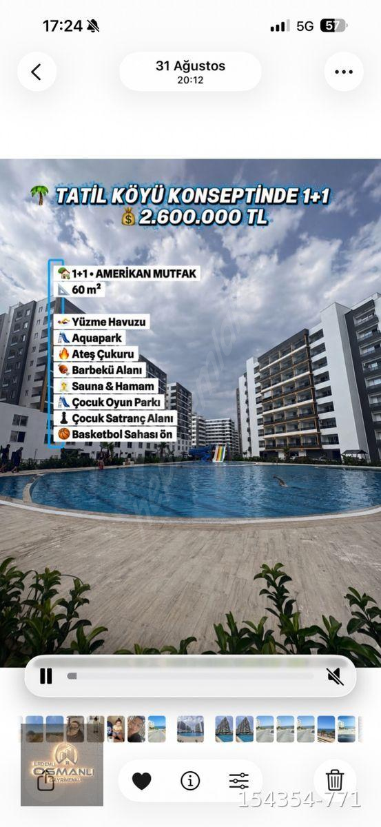 🌴 TATİL KÖYÜ KONSEPTİNDE LÜKS 1+1 KİRALIK DAİRE 🔑 KİRALIK 💰 20.000 TL