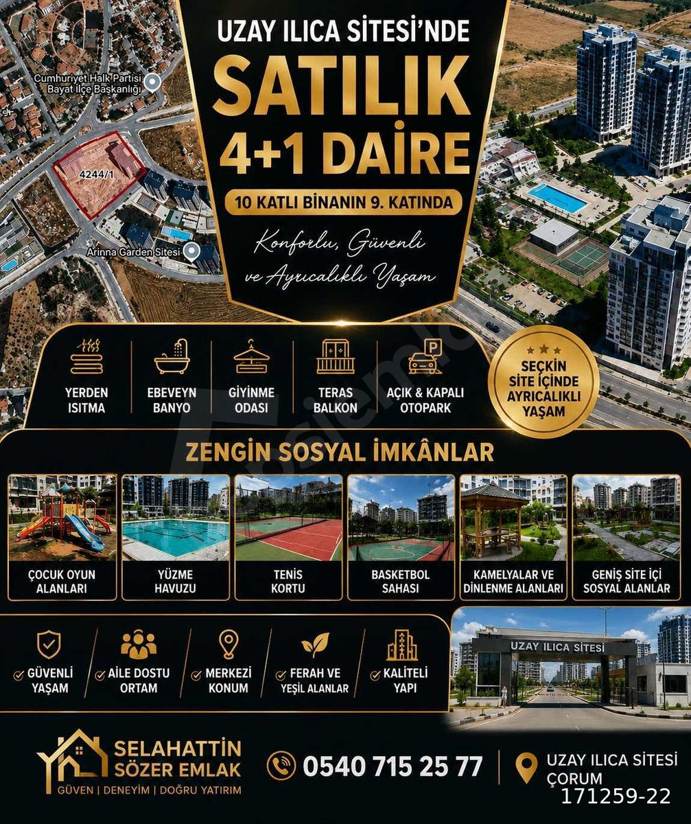 UZAY ILICA SİTESİ'NDE PANORAMİK MANZARALI 4+1 SATILIK LÜX DAİRE