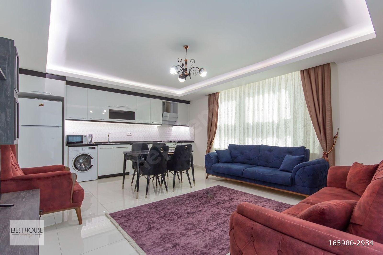 ALANYA MAHMUTLARDA ULTRA LÜKS EŞYALI MERKEZİ KONUMDA 2+1 DAİRE