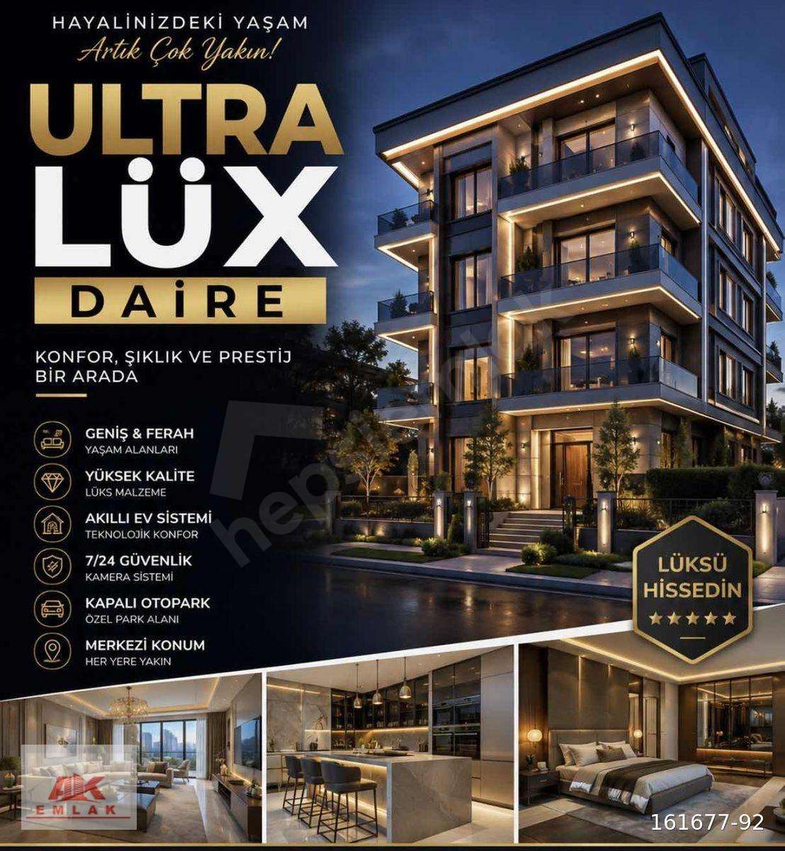 ULTRA LÜX SATILIK 4+1 DAİRE