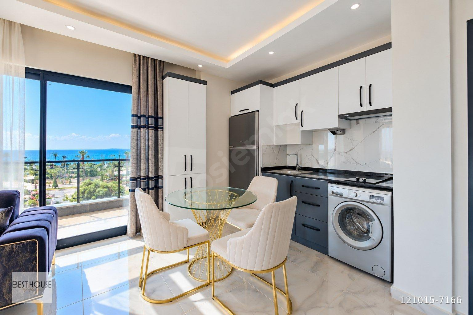 ALANYA KARGICAK 1+1 FUL MOBİLYALI DENİZ MANZARALI SATILIK DAİRE