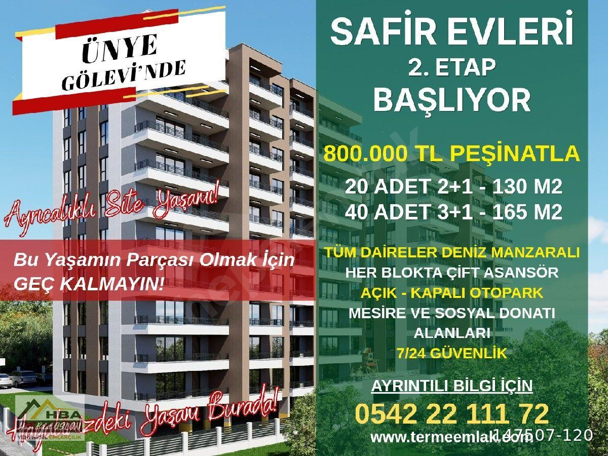ÜNYE GÖLEVİ'NDE 800.000 TL PEŞİNATLA 2+1, 3+1 SEÇENEKLERİYLE SAFİR EVLERİ 2.ETAP BAŞLIYOR