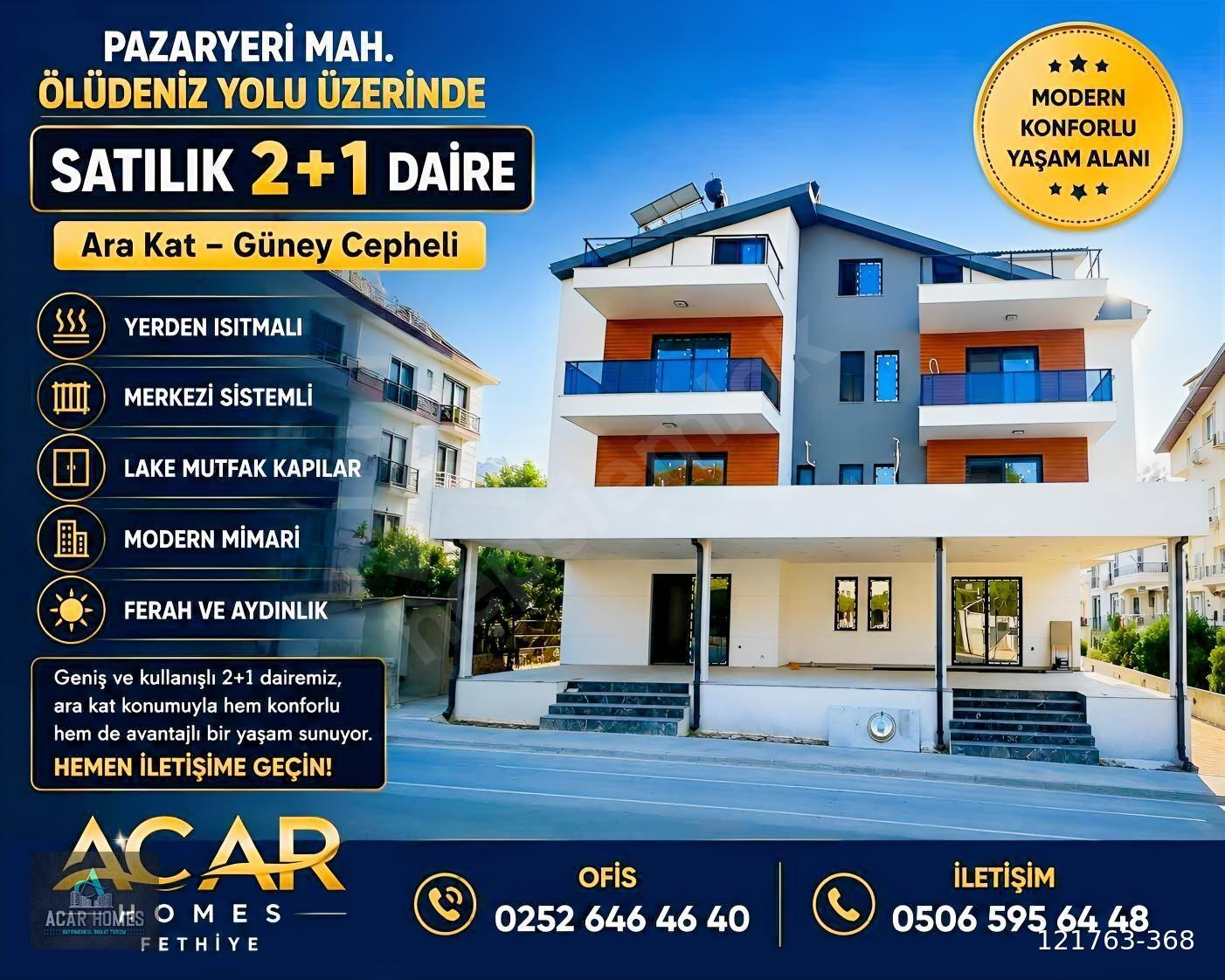 FETHİYE ÜNİVERSİTE YAKINI 2+1 ARA KAT YERDEN ISITMALI SIFIR