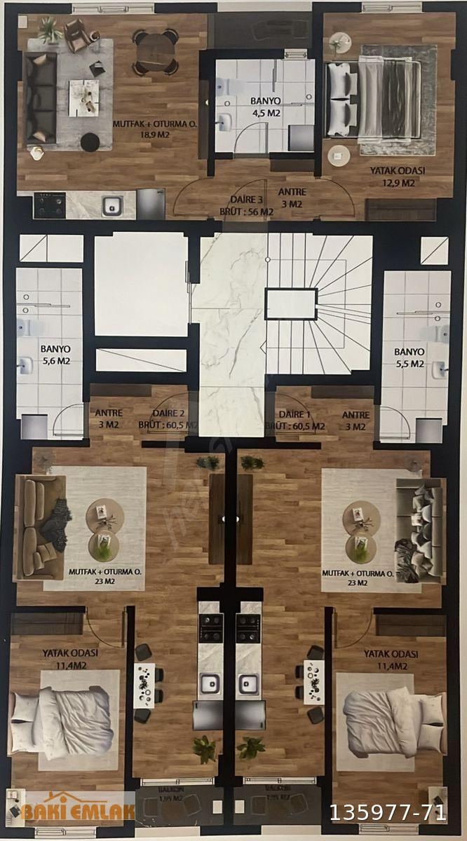 HASTANE YANINDA SATILIK 1+1 DAİRE