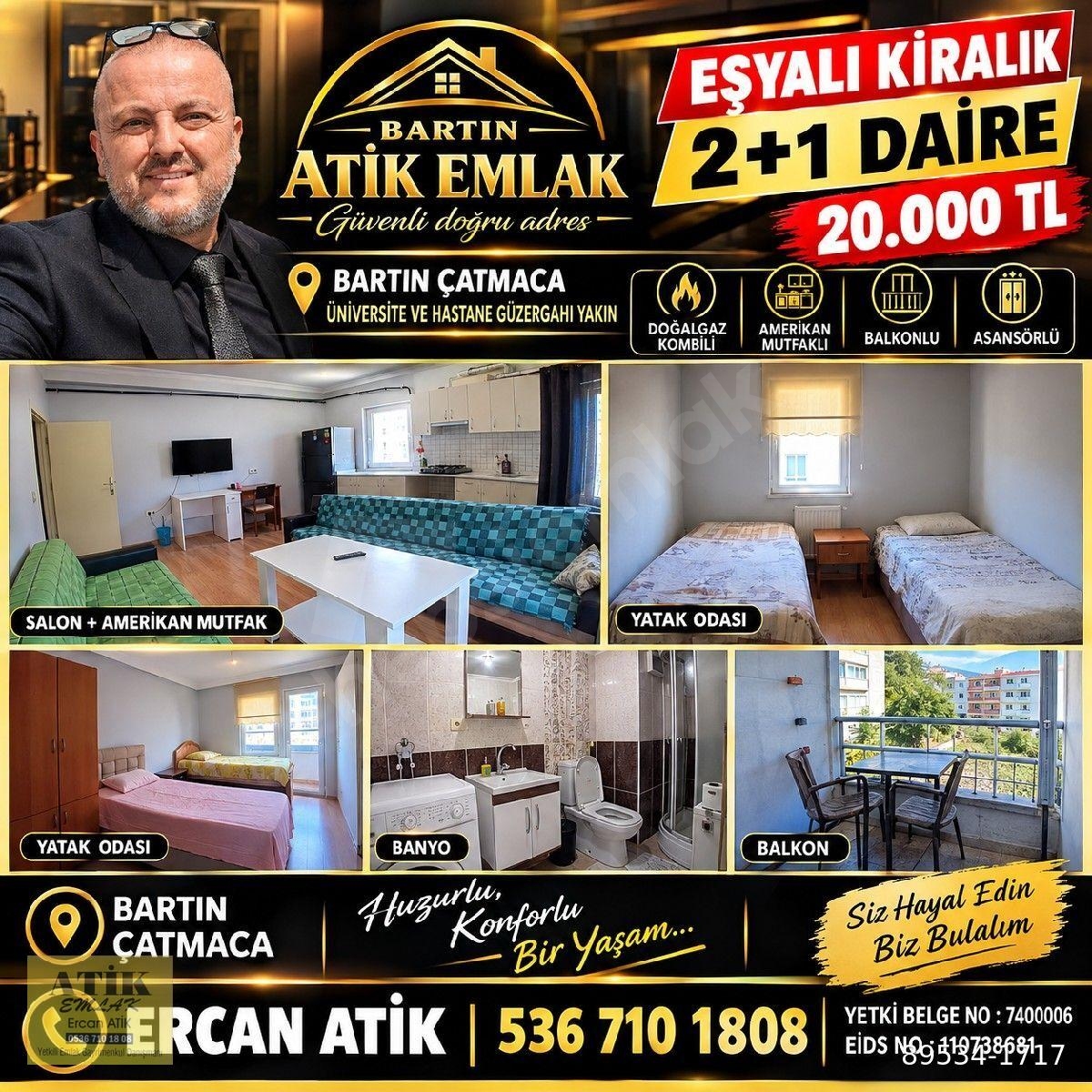 BARTIN ÇATMACA ALD SİTESİ EŞYALI KİRALIK 2+1 DAİRE