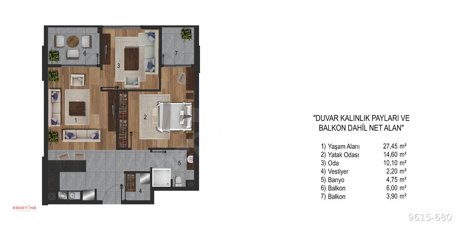 REDSTONE CASTLE İstanbul Yolu Metronun Yanı Satılık Bahçeli 2+1