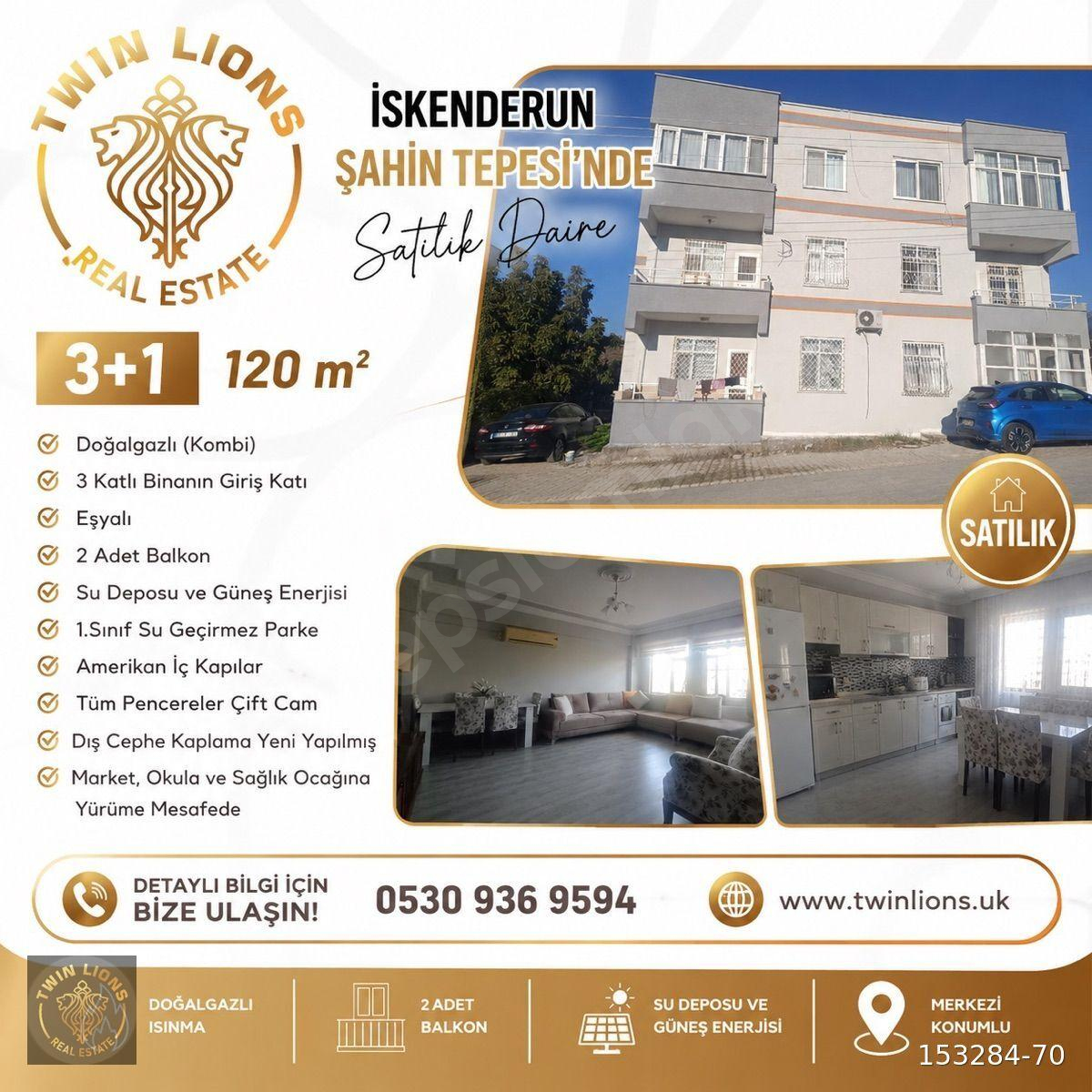 İskenderun Şahin Tepesinde Satılık 3+1 Doğalgazlı Daire