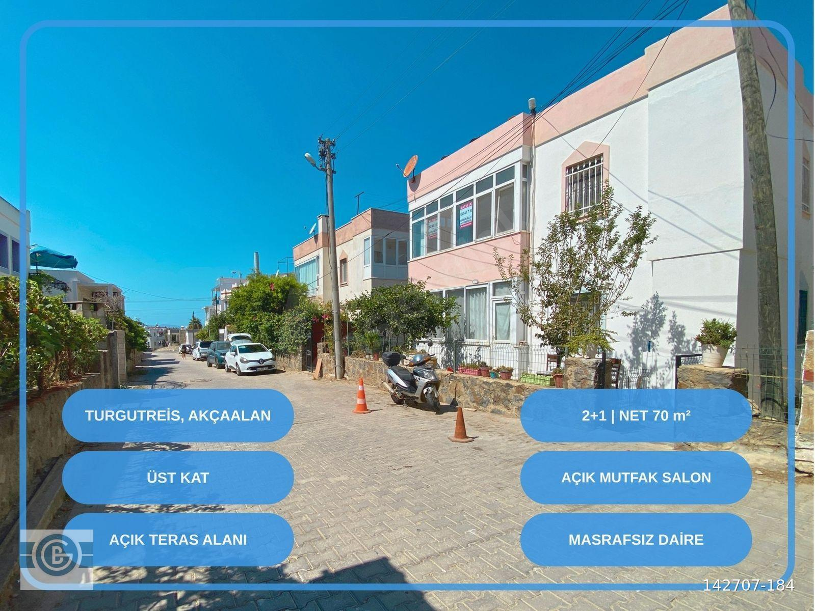 *BODRUM, TURGUTREİS | AKÇAALAN | AÇIK TERASLI 2+1 ÜST KAT DAİRE