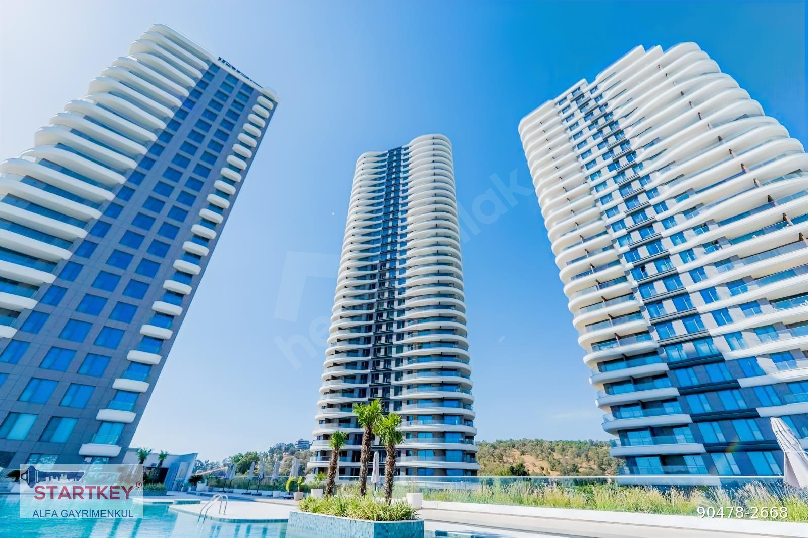 NEVA YALI B KULEDE DENİZ VE ŞEHİR MANZARALI 1+1 KİRALIK DAİRE