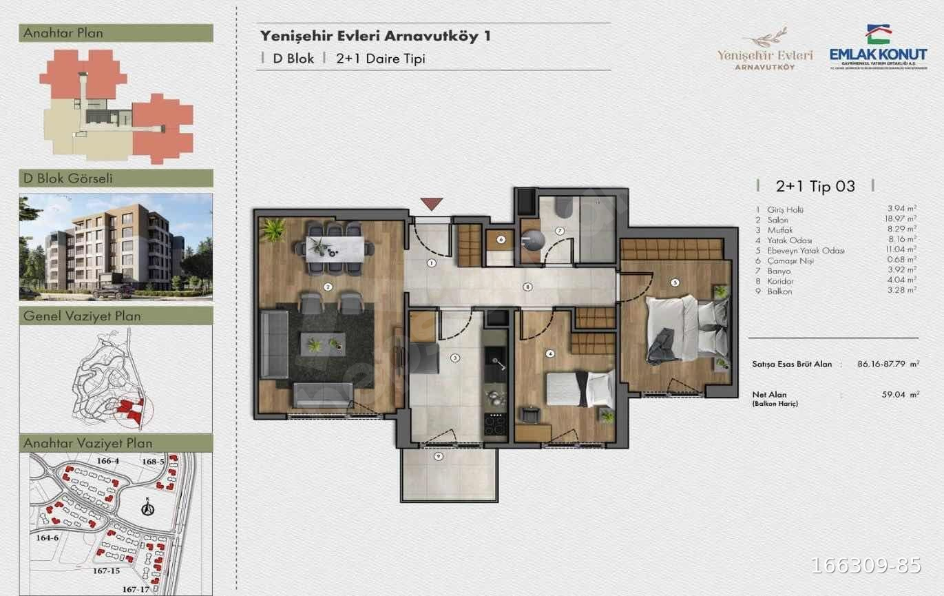 YENİŞEHİR EVLERİ ARNAVUTKÖY 1 ' DEN 2+1 SATILIK DAİRE