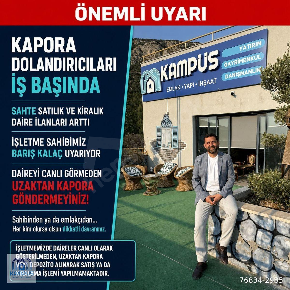 MUĞLA MENTEŞE YENİKÖY'DE EŞYASIZ 1+1 KİRALIK DAİRE!