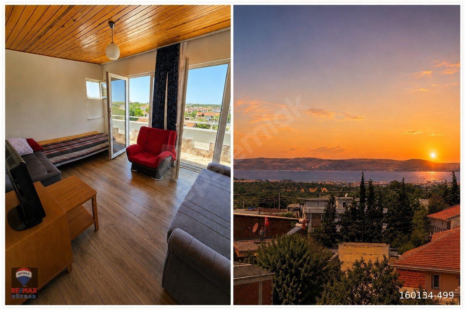 Çanakkale Geyikli de Bozcaada Manzaralı, Teraslı Ferah Dubleks