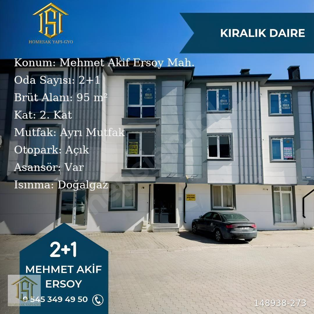 Mehmet Akif Ersoy'da Kiralık 2+1 Daire - HOMESAK best choice.