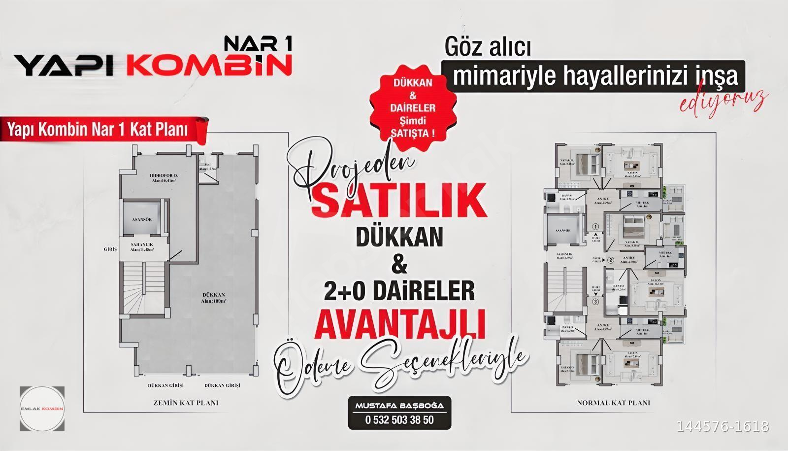 *EMLAK KOMBİN*YAPI KOMBİN NAR1ANA CADDE ÜZERİ YATIRIMA UYGUN 2+0
