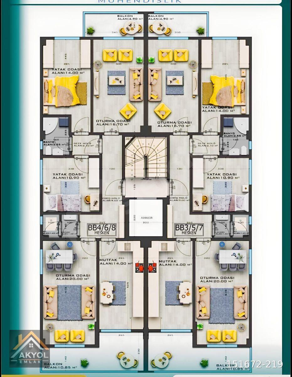 ^^AKYOL EMLAKTAN DAĞÇEŞME MAH. SATILIK 3+1 PROJEDEN DAİRE^^