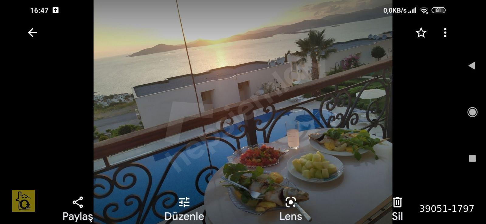 MİLAS GÜLLÜK'TE SUNSET APARTMANLARI SİTESİNDE KOMPLE DENİZ MANZ.