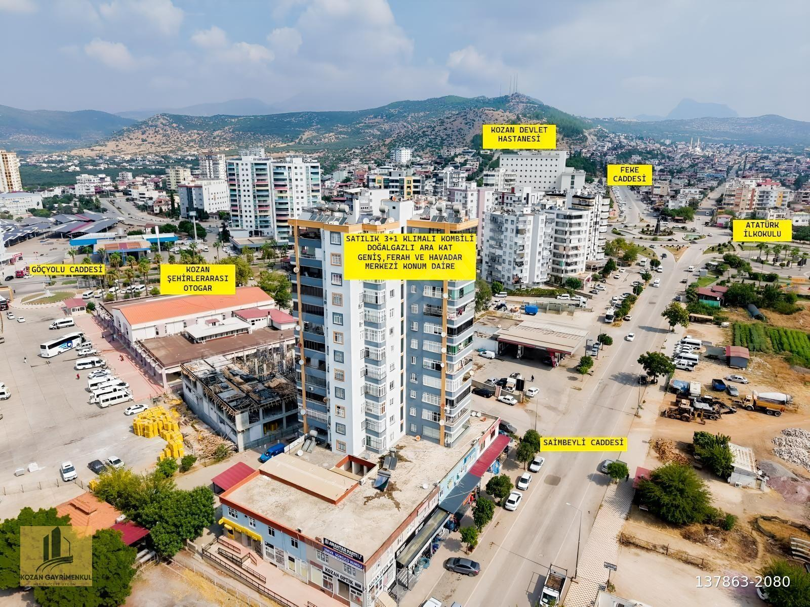 KOZAN GAYRİMENKULDEN HASTANE KAVŞAĞINDA GENİŞ, FERAH 3+1 DAİRE