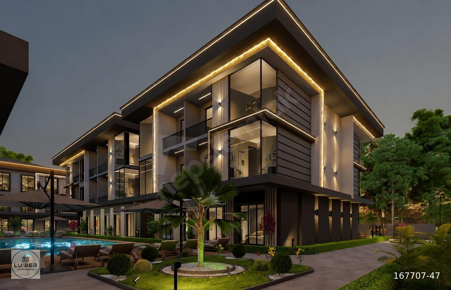 SİTE İÇİNDE YÜZME HAVUZLU BAHÇE KATI 1+1 SATILIK DAİRE