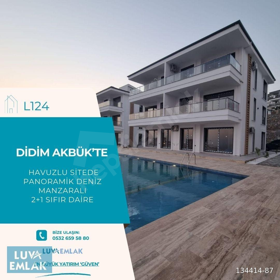 DİDİM AKBÜK'TE ÖNÜ KAPANMAZ DENİZ MANZARALI HAVUZLU SİTEDE 2+1 DAİRE
