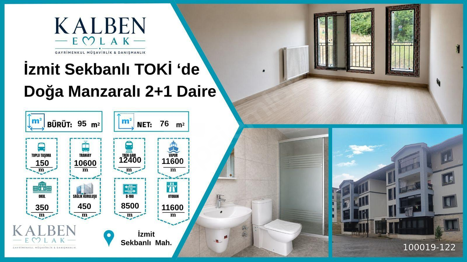 İzmit Sekbanlı Toki de Doğa Manzaralı Kiralık 2+1 Daire