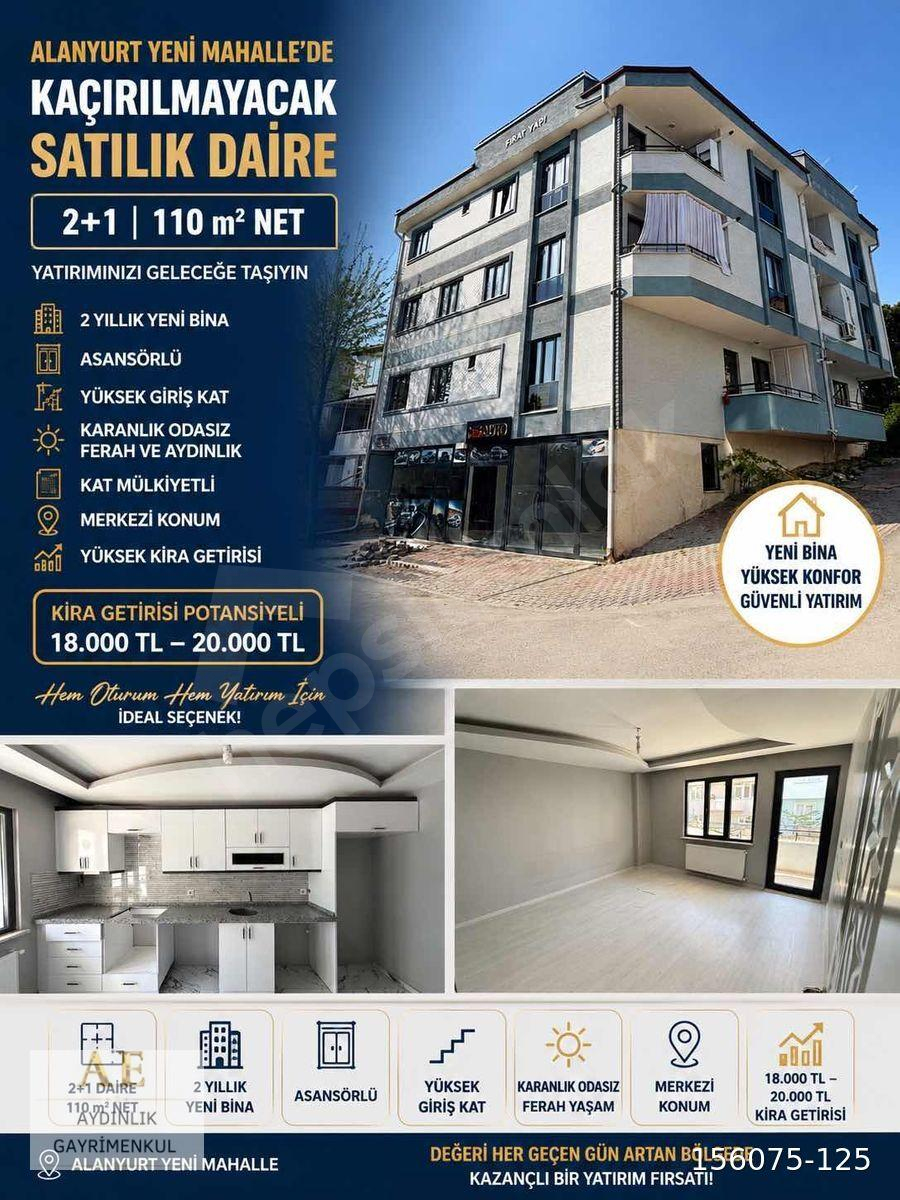 ALANYURT YENİ MAHALLEDE 110 M² YATIRIMLIK 2+1 KAT MÜLKİYETLİ