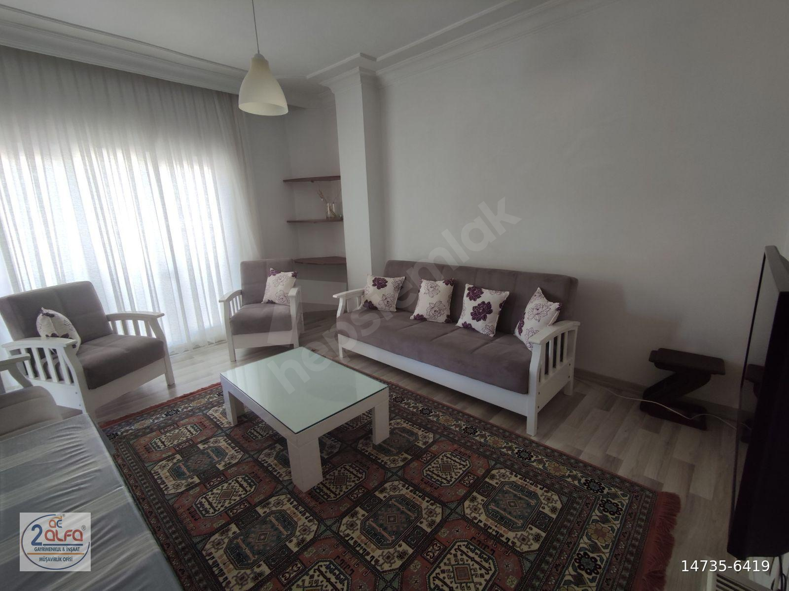 ÇAĞLAYAN BARINAKLARDA FULL EŞYALI, DOĞAL KOMBİ KAT KALORİFERLİ 2+1 DAİRE