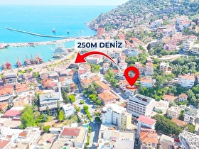 Alanya Merkez Çarşıda Denize 250 m Ayrı Mutfaklı 1+1 75M2