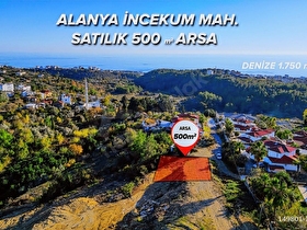 ALANYA İNCEKUM MAH. KUPON SATILIK İMARLI ARSA 500 M2