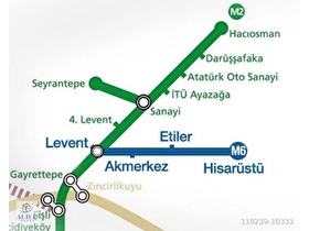 Öğrenci - Bekar,     2+1  Çift Balkonlu,     4.Levent Metroya Yürüme 7dk,