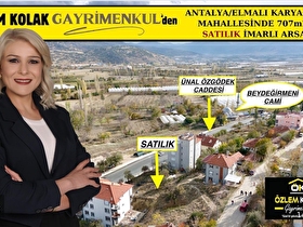 !!ÖZLEM KOLAK GAYRİMENKULden!! ELMALI/ANTALYA KARYAĞDI MAHALLESİNDE KAT KARŞILIĞI 707m2 İMARLI ARSA