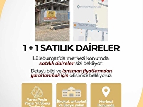 LÜLEBURGAZ SİTELER MAHALLESİ 1+1 55 M2 SATILIK DAİRELER