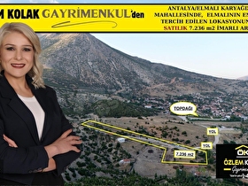 !!ÖZLEM KOLAK GAYRİMENKULden!! ELMALI/ANTALYA KARYAĞDI MAHALLESİNDE SATILIK 7.236 m2 İMARLI ARSA!!