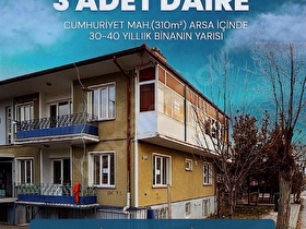 CUMHURİYET MAH.SATILIK 2+1 3 DAİRE (70/62/56m² NET ALAN)