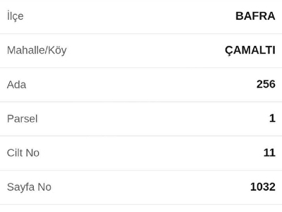 bafra satilik tarla fiyatlari